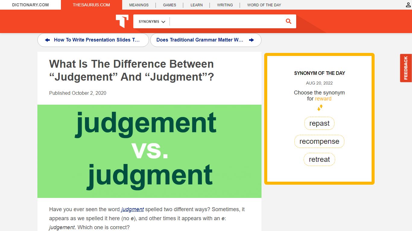 What Is The Difference Between “Judgement” And “Judgment”?