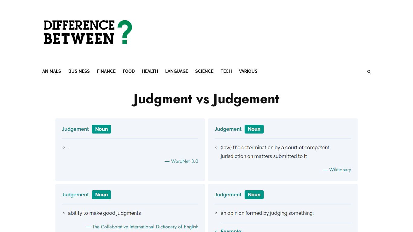 Judgment vs Judgement - Difference Between - Diffbt.com